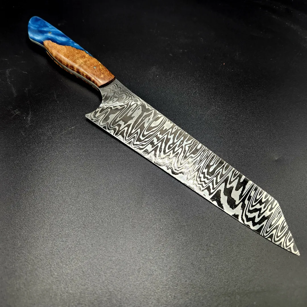 Damascus kitchen knife